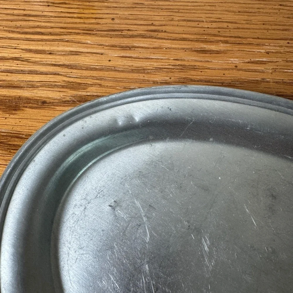 Web Pewter‎ Early American Creamer Sugar Bowl and Oval Tray Set 3 Piece Vintage